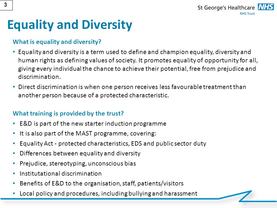 Equality and diversity in recruitment and selection